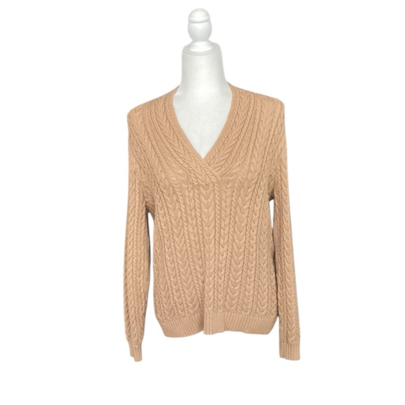 Lauren Ralph Lauren Vintage Beige Tan Knit Sweater Size Large - Picture 2 of 5